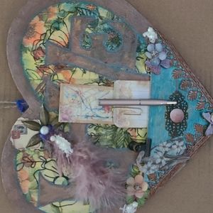 Hand decorated wood Hearts 🧡